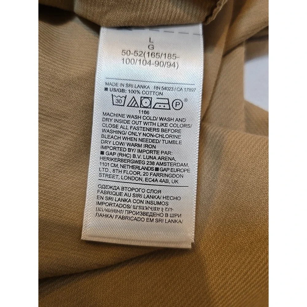 Banana Republic Organic Cotton Men's Button Down Long Sleeved Beige Shirt Size L